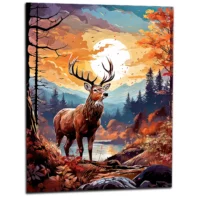 Cadre Renne dans la forêt canadienne renne dans la forêt canadienne