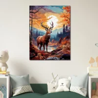 Cadre Renne dans la forêt canadienne renne dans la forêt canadienne