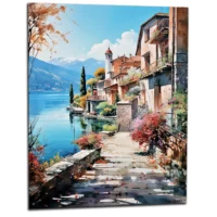 Tableau Sur les bords du lac de Come sur les bords du lac de come