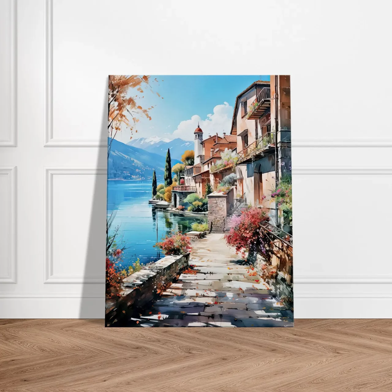 Tableau Sur les bords du lac de Come sur les bords du lac de come