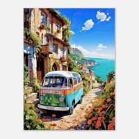 van dans un village du littoral italien