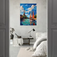Tableau mural Voilier sur la Seine a Paris voilier sur la seine a paris