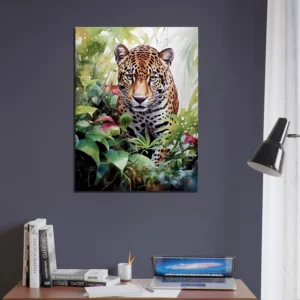 Tableau Aquarelle Jaguar dans la jungle luxuriante