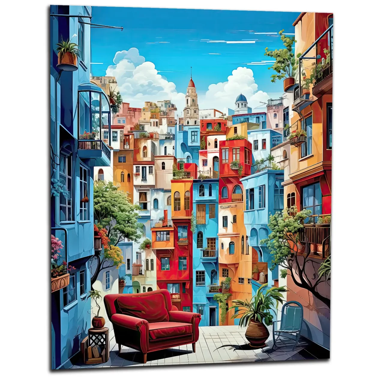 Cadre de Barcelone, ville colorée et ensoleillée barcelone, ville colorée et ensoleillée