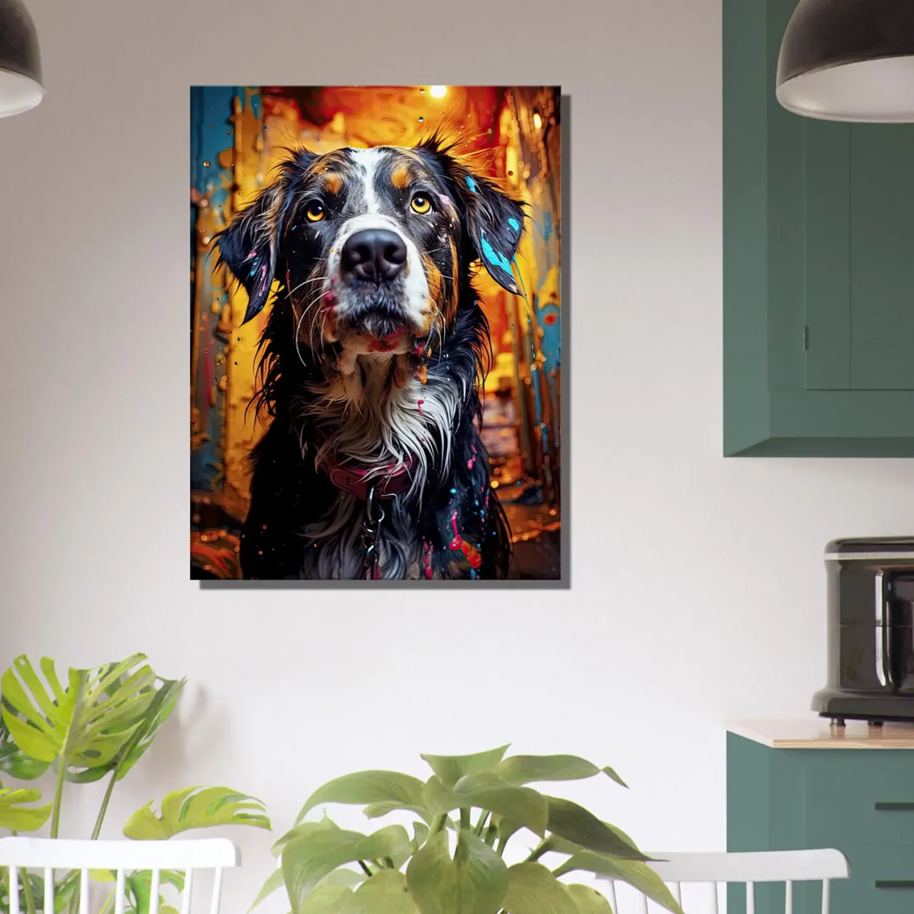chaos artistique canin chien et peinture