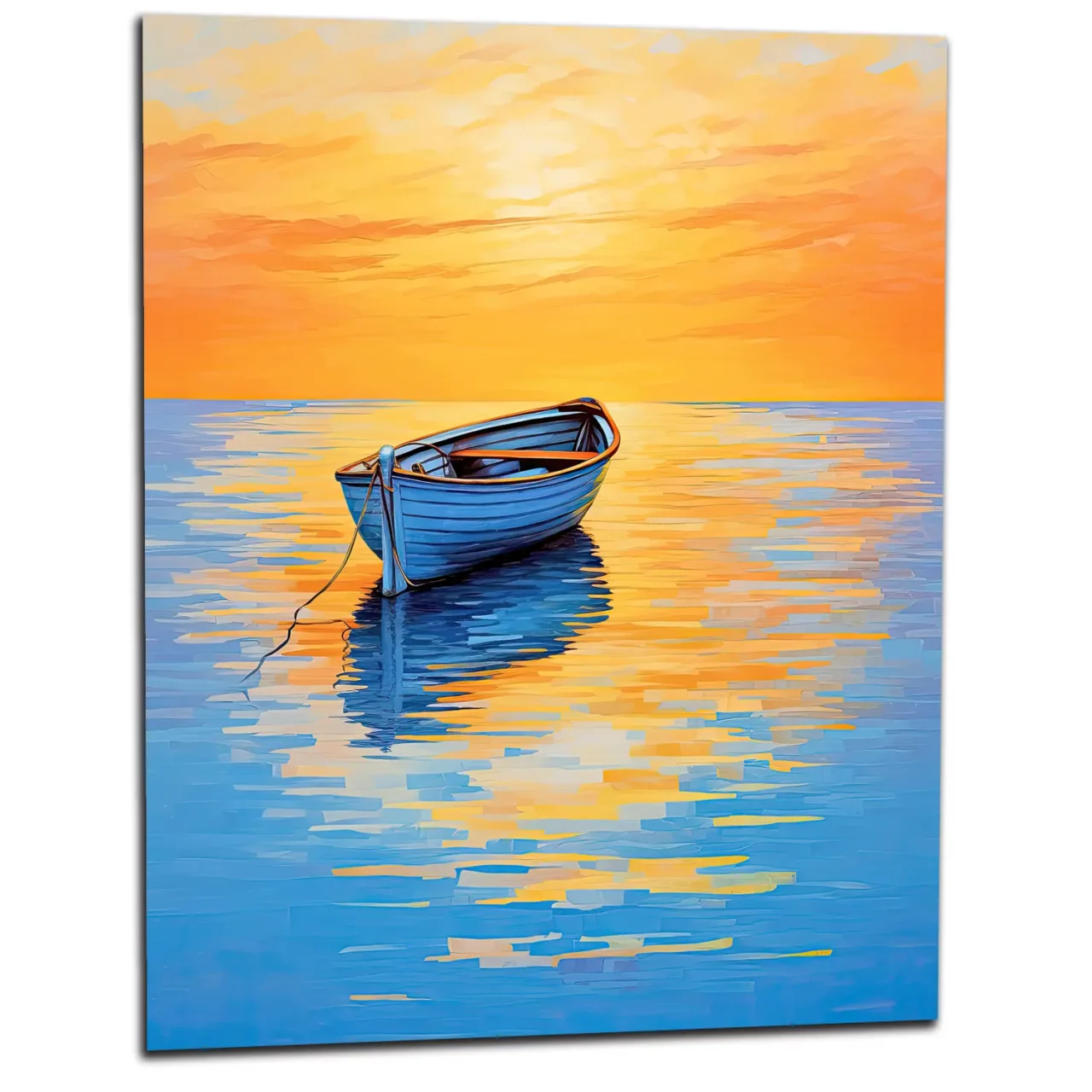 Tableau Coucher de soleil sur l’eau abstrait coucher de soleil sur l'eau abstrait