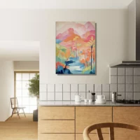 Tableau Guadeloupe, Oasis Tropicale aquarelle pastel guadeloupe, oasis tropicale aquarelle pastel