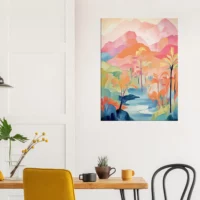 Tableau Guadeloupe, Oasis Tropicale aquarelle pastel guadeloupe, oasis tropicale aquarelle pastel