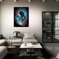 Cadre mural La cosmonaute au hublot la cosmonaute au hublot