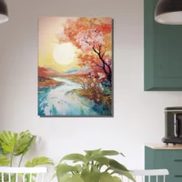 ou le soleil rencontre la riviere en fleur