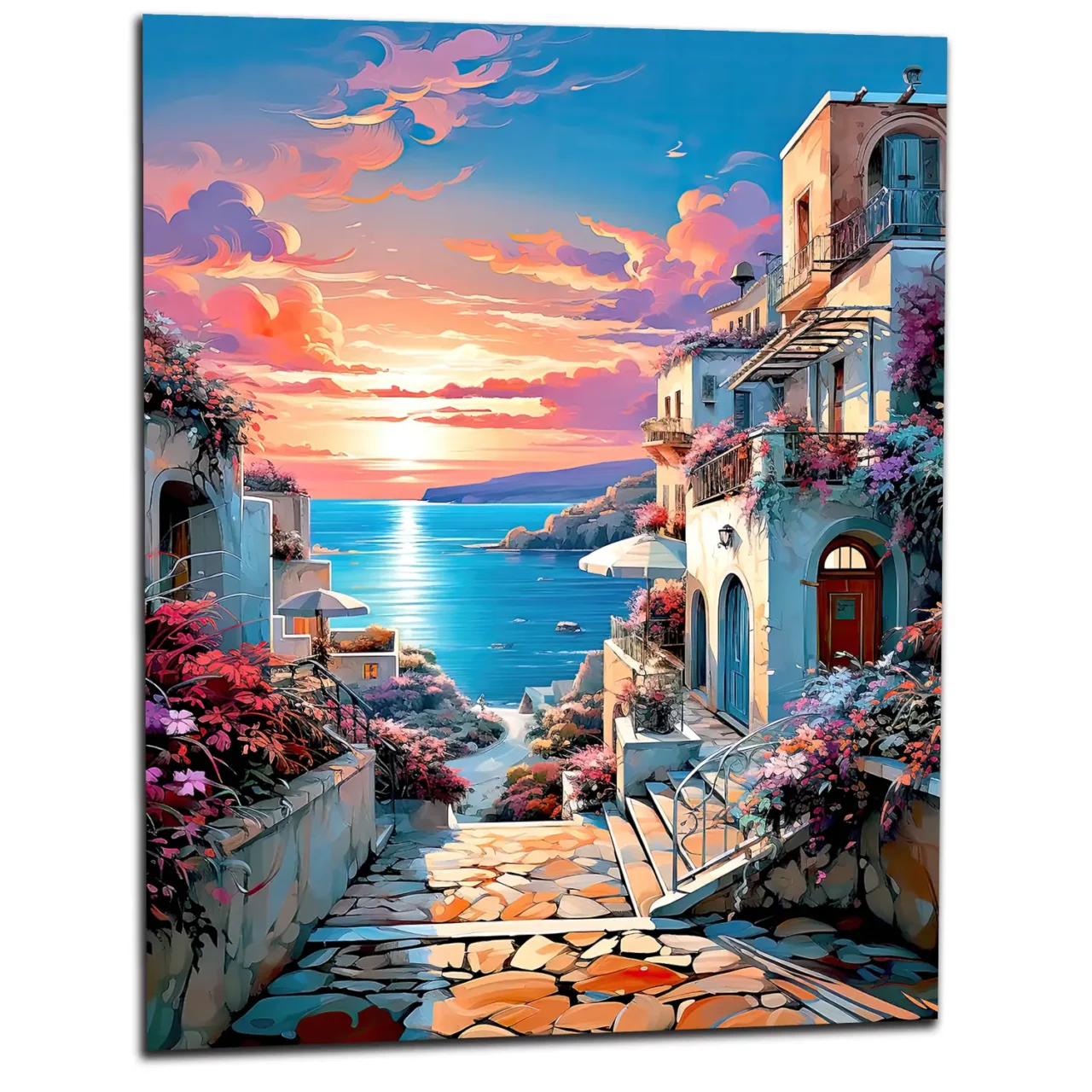 Cadre Souvenir de Grèce et coucher de soleil souvenir de grèce et coucher de soleil
