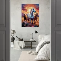 chevaux sauvages dans la steppe argentine