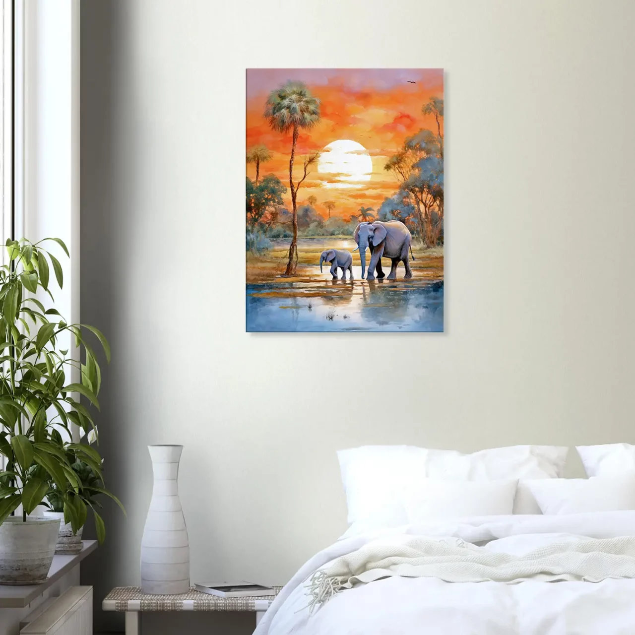 Crépuscule Africain Douceur d’une Famille d’Éléphants crépuscule africain douceur d'une famille d'Éléphants