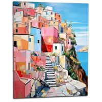 Eclats chromatiques d’un village italien côtier Éclats chromatiques d'un village italien côtier