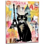 elegance parisienne chat sur fond de collage urbain elégance parisienne chat sur fond de collage urbain