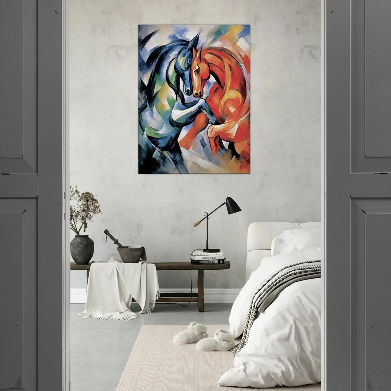 Peinture Le combat de chevaux – Duel de couleur le combat de chevaux duel de couleur