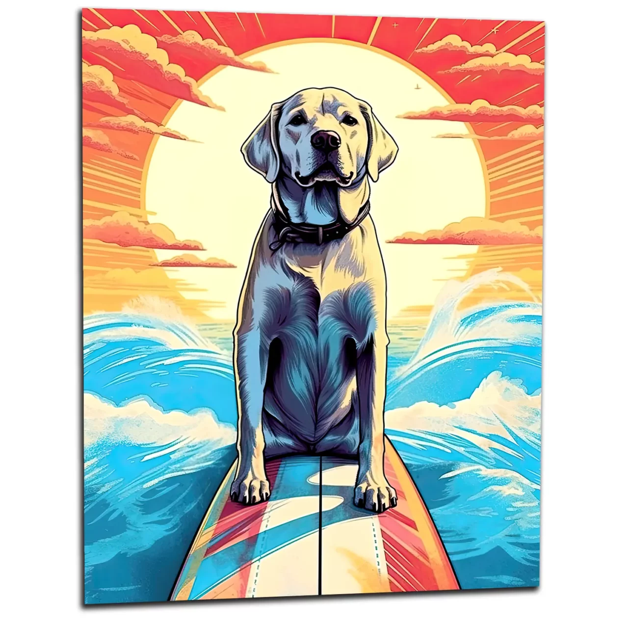 Cadre Surfeur Canin : Aventure d’Été sur les Vagues surfeur canin : aventure d'Été sur les vagues