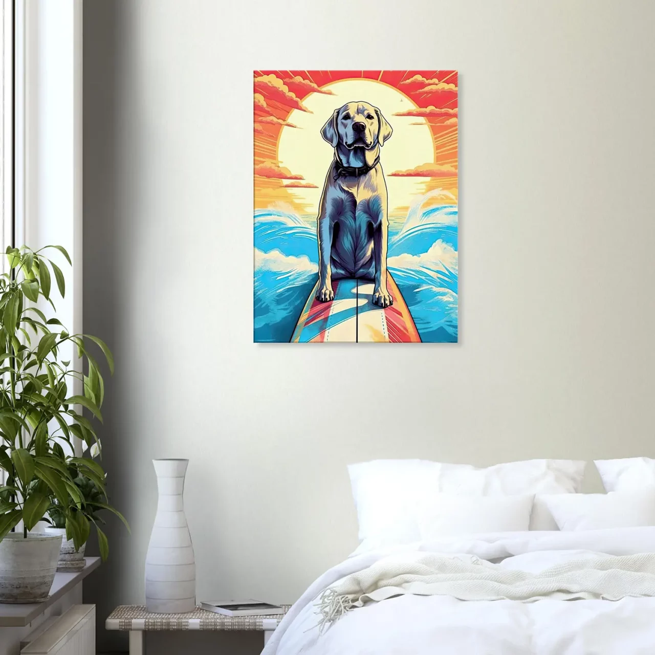 Cadre Surfeur Canin : Aventure d’Été sur les Vagues surfeur canin : aventure d'Été sur les vagues
