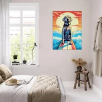 Cadre Surfeur Canin : Aventure d’Été sur les Vagues surfeur canin : aventure d'Été sur les vagues