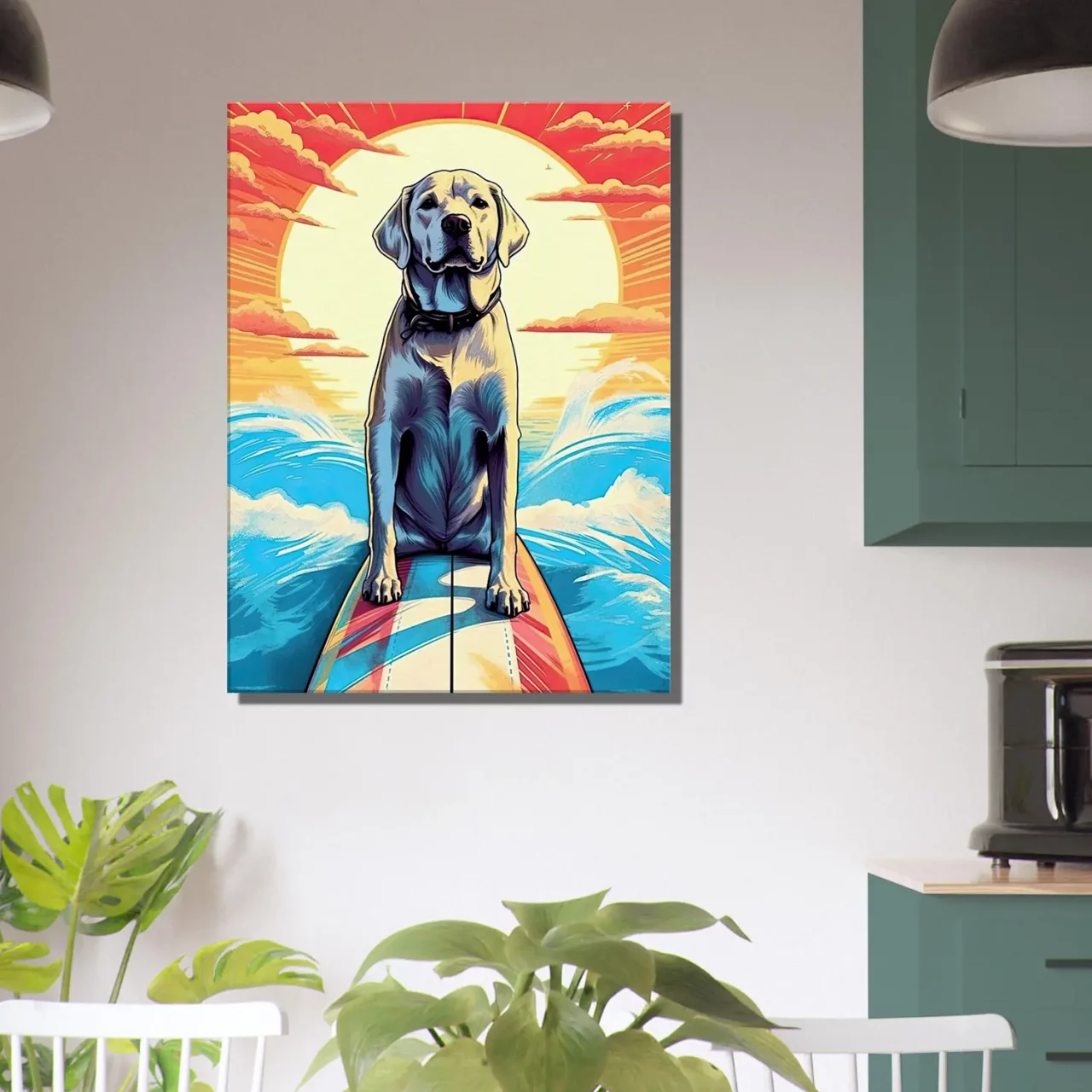 Cadre Surfeur Canin : Aventure d’Été sur les Vagues surfeur canin : aventure d'Été sur les vagues