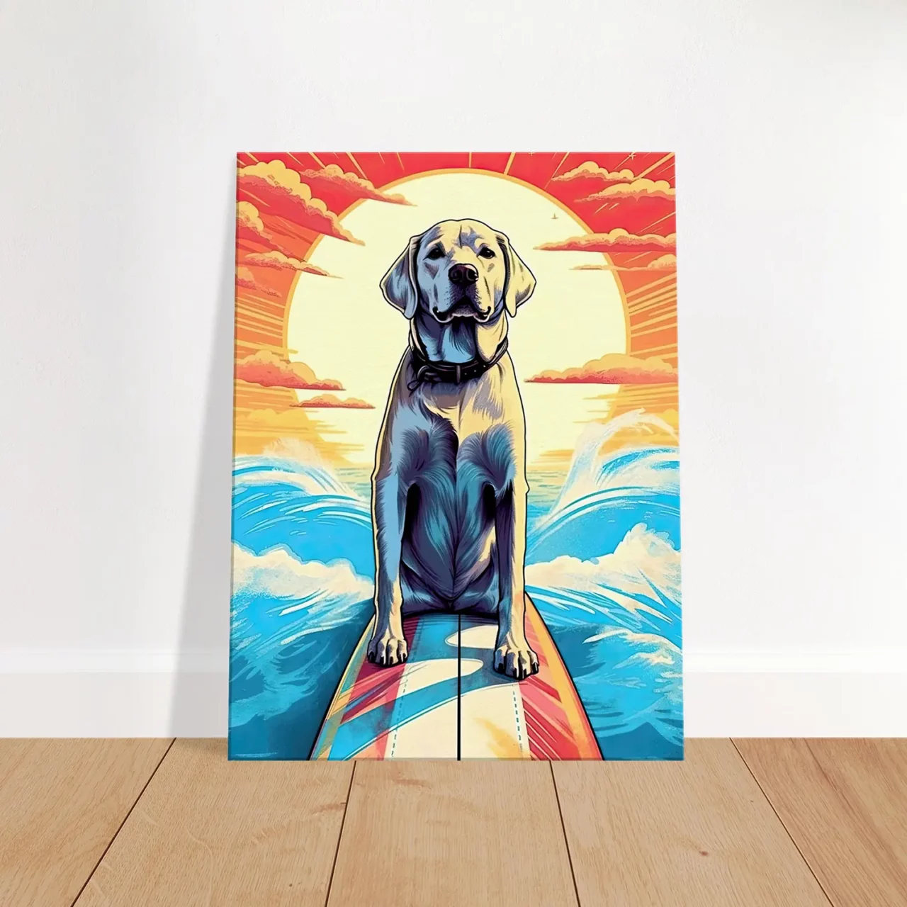 Cadre Surfeur Canin : Aventure d’Été sur les Vagues surfeur canin : aventure d'Été sur les vagues