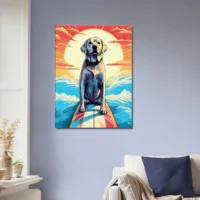 Cadre Surfeur Canin : Aventure d’Été sur les Vagues surfeur canin : aventure d'Été sur les vagues