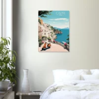 Cadre Évasion Vintage à Capri, Perle d’Italie capri style affiche rétro
