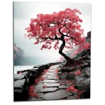 chemin zen bichrome et cerisier chemin zen bichrome et cerisier