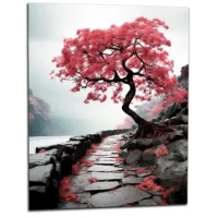 Cadre Chemin Zen – Bichrome et Cerisier chemin zen bichrome et cerisier