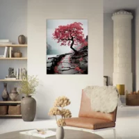Cadre Chemin Zen – Bichrome et Cerisier chemin zen bichrome et cerisier