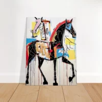 Cavalcade Abstraite: Art Équestre Contemporain cheval abstrait basquiat