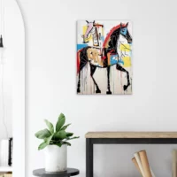 Cavalcade Abstraite: Art Équestre Contemporain cheval abstrait basquiat