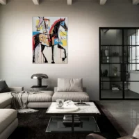 Cavalcade Abstraite: Art Équestre Contemporain cheval abstrait basquiat