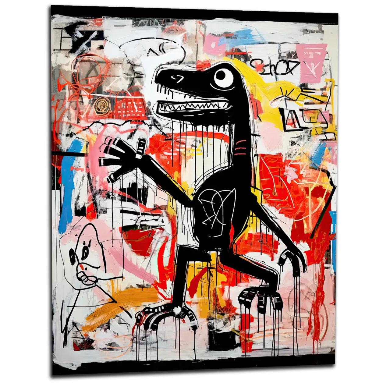 tableau basquiat, le dinosaure