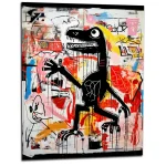 tableau basquiat, le dinosaure