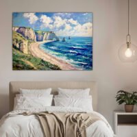 peinture des falaises: la splendeur d'Étretat