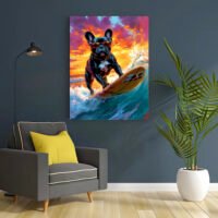 Bouledogue Français à lunettes surfeur bouledogue français à lunettes surfeur
