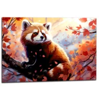 Panda roux sur sa branche d’automne panda roux sur sa branche d'automne
