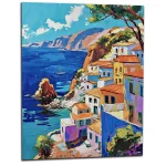 peinture de la cote grecque peinture de la côte grecque méditerranéenne