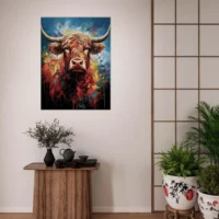 peinture vache highland