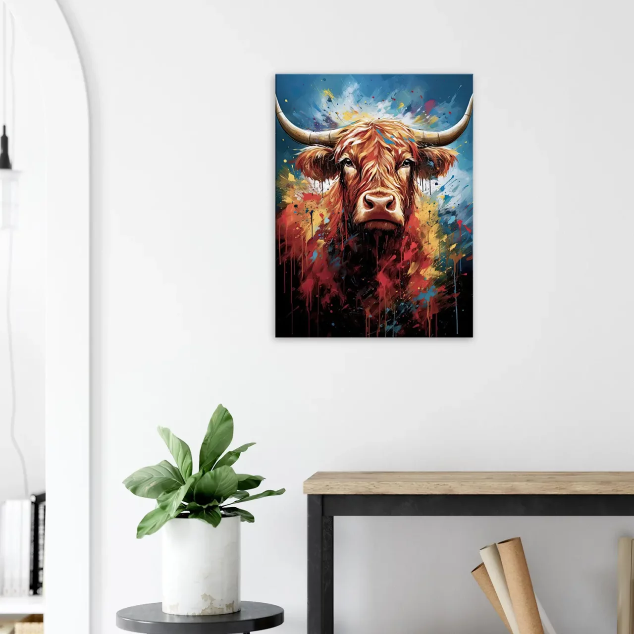 peinture vache highland