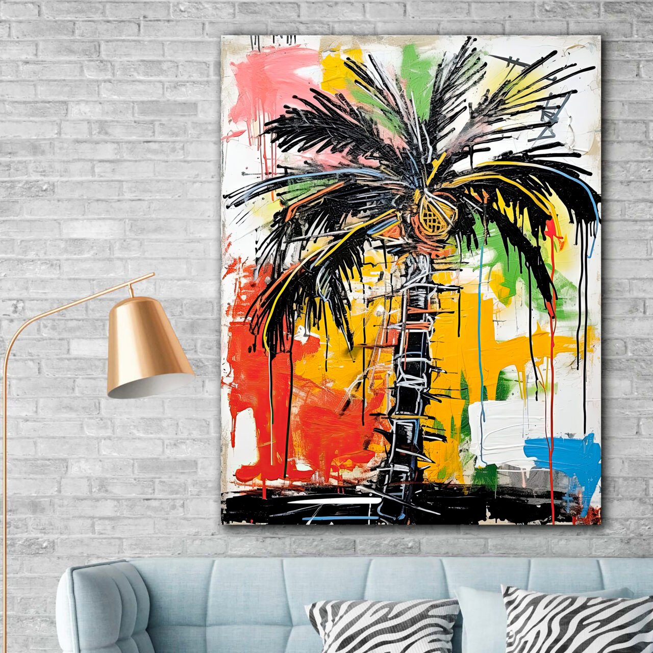 Abstrait Tropical Palmier Graffiti Street Art palmier graffiti street art