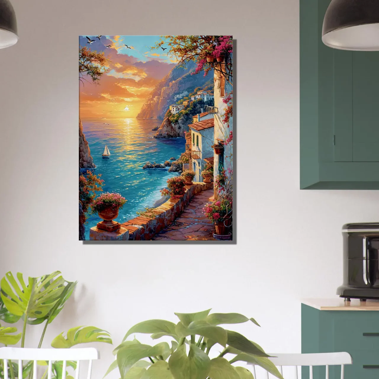 coucher de soleil sur la riviera méditerranéenne