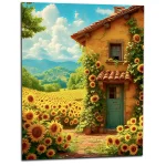 eclat dete maisonnette et tournesols eclat d'été maisonnette et tournesols