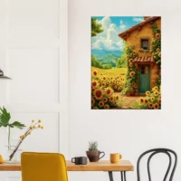 Eclat d’été Maisonnette et Tournesols eclat d'été maisonnette et tournesols