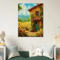 Eclat d’été Maisonnette et Tournesols eclat d'été maisonnette et tournesols