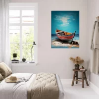 Cadre bateau de pêcheur sur la plage Cadre bateau de pêcheur sur la plage
