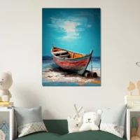 Cadre bateau de pêcheur sur la plage Cadre bateau de pêcheur sur la plage
