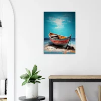 Cadre bateau de pêcheur sur la plage Cadre bateau de pêcheur sur la plage