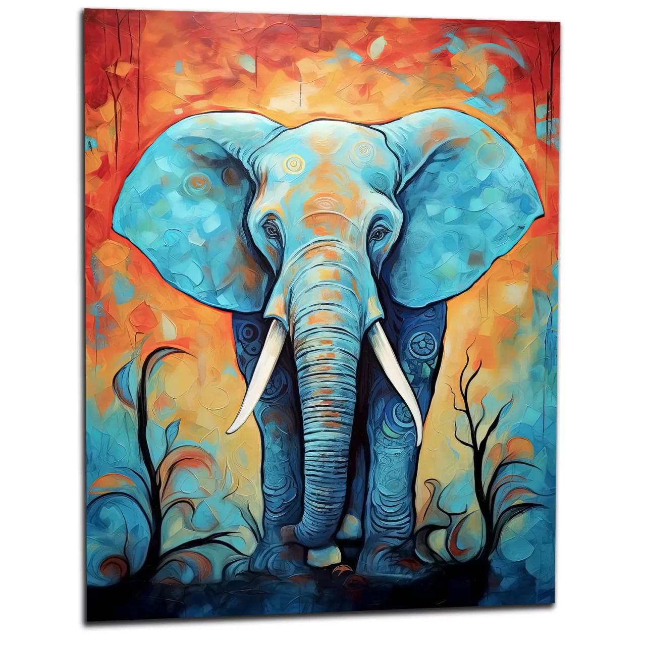 Tableau Aquarelle Vibrante Eléphant majestueux Tableau Aquarelle Vibrante Eléphant majestueux